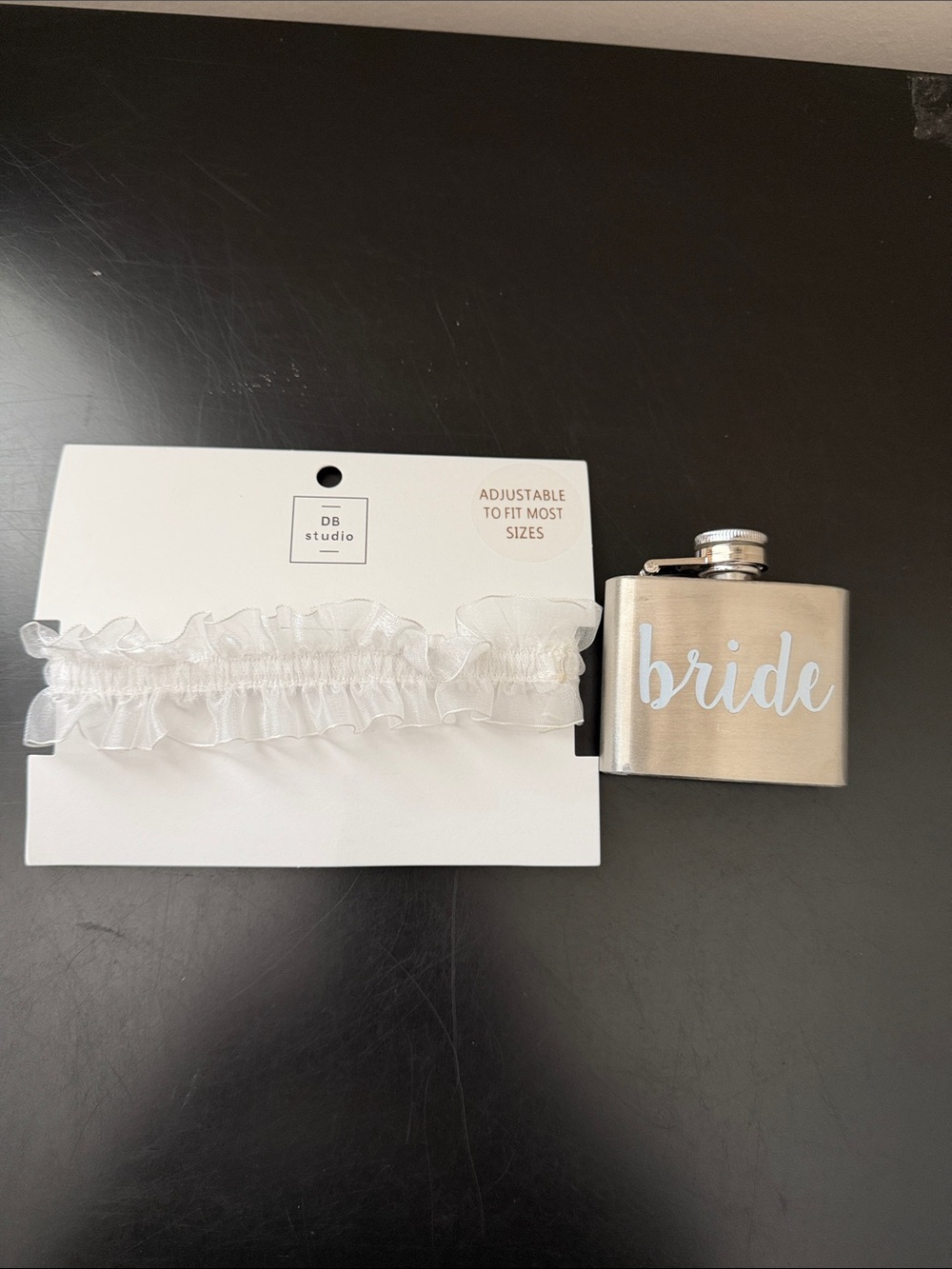 David's Bridal White Ruffled Bridal Garter